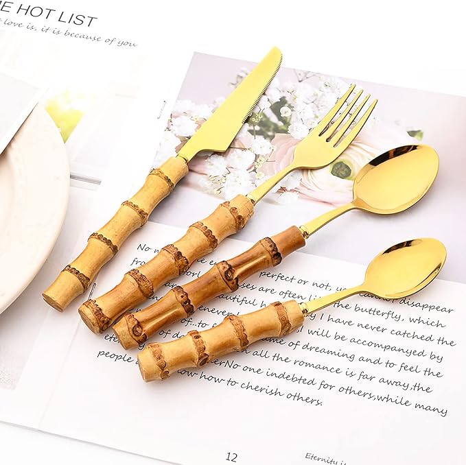 Bamboo Silverware Gold