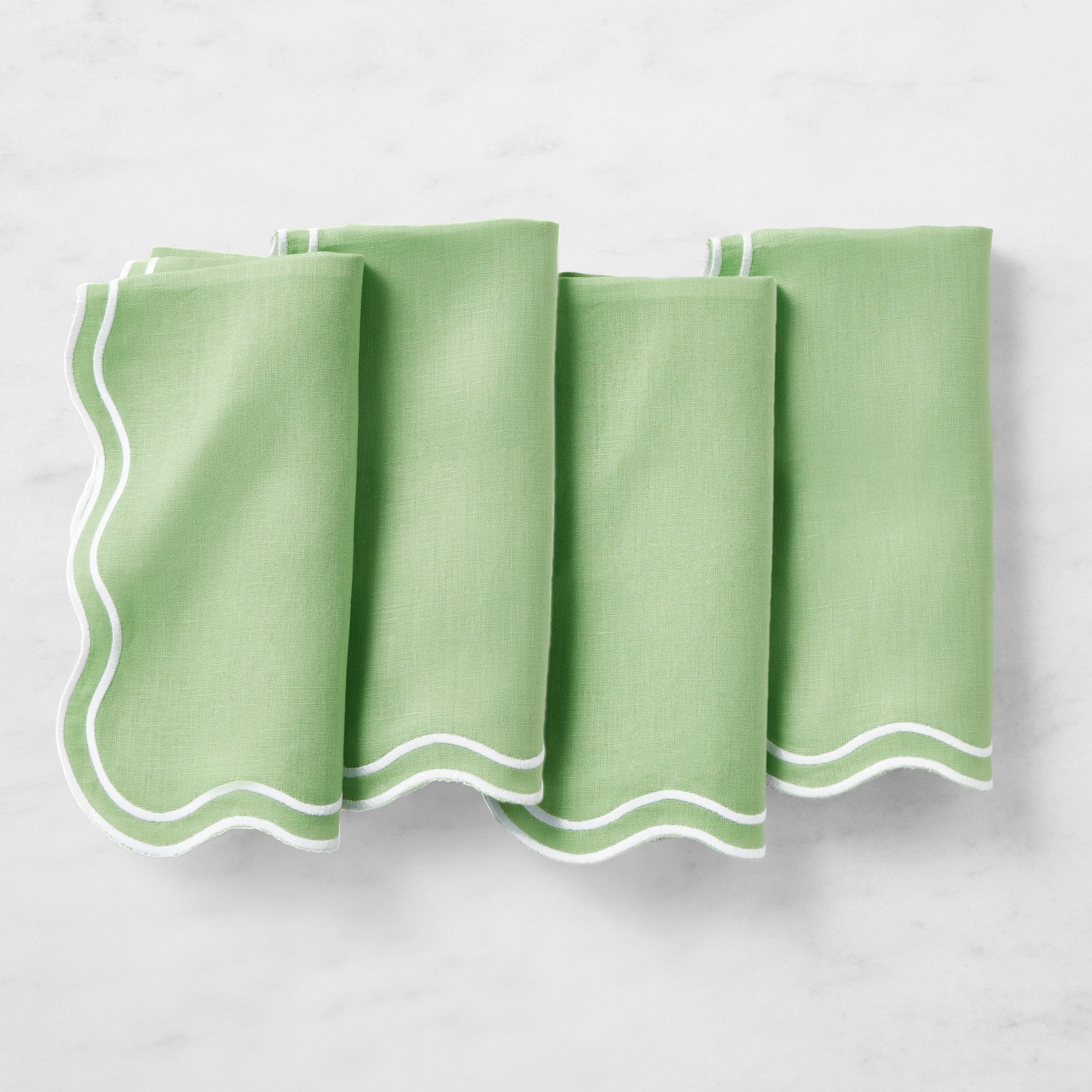 Green Scallop Napkins