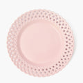 Pink Basketweave Dinner Plate