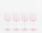 Pink Scallop Edged Wine Glasses