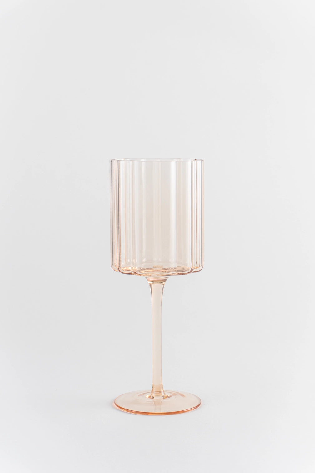 Orange Scallop Edge Wine Glasses