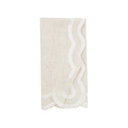 White Scallop Border Natural Napkin