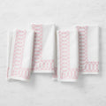 White Napkins with Pink