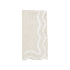 White Scallop Border Natural Napkin