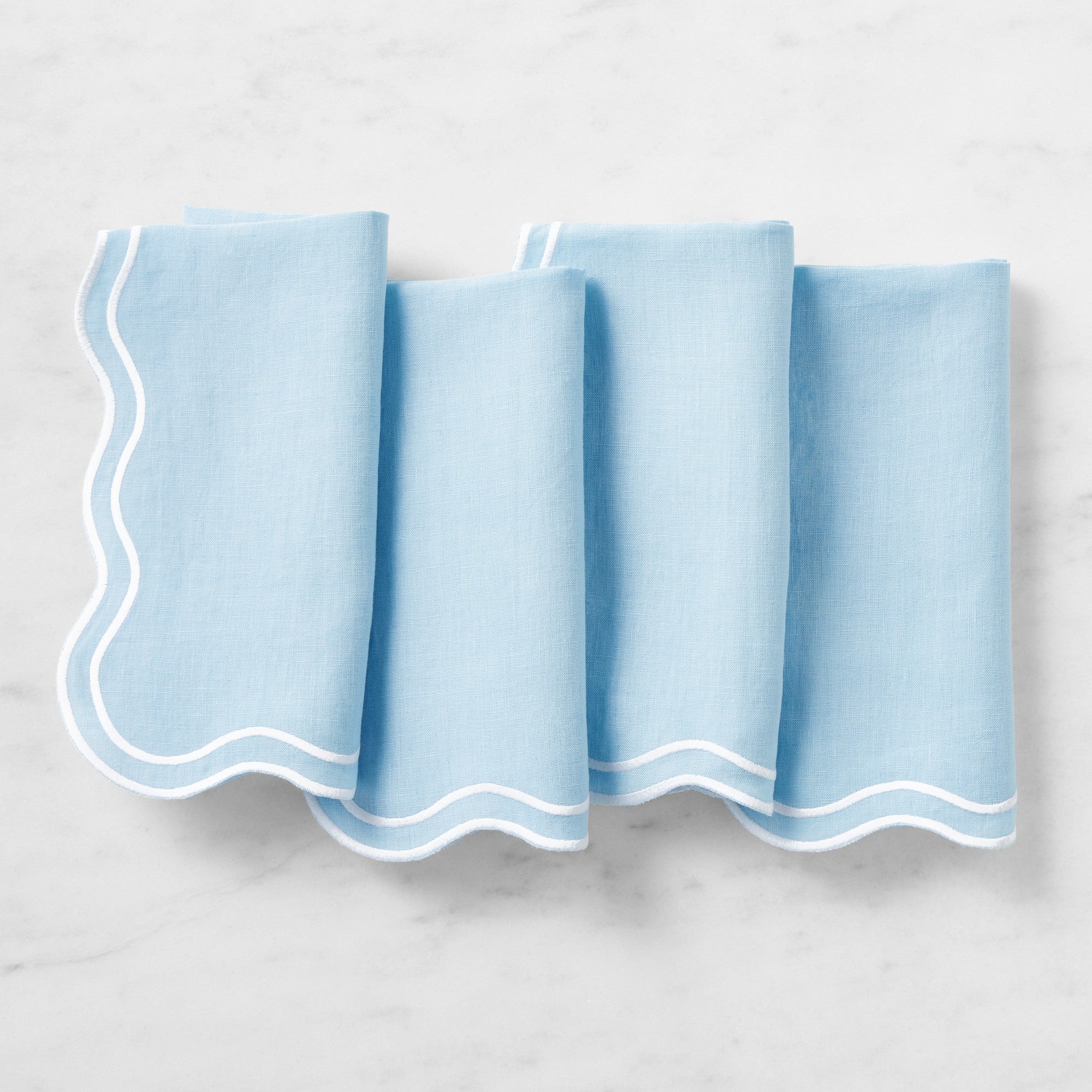 Blue Scallop Napkins