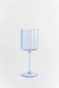 Blue Scallop Edge Wine Glasses