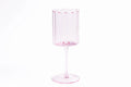 Pink Scallop Edged Wine Glasses