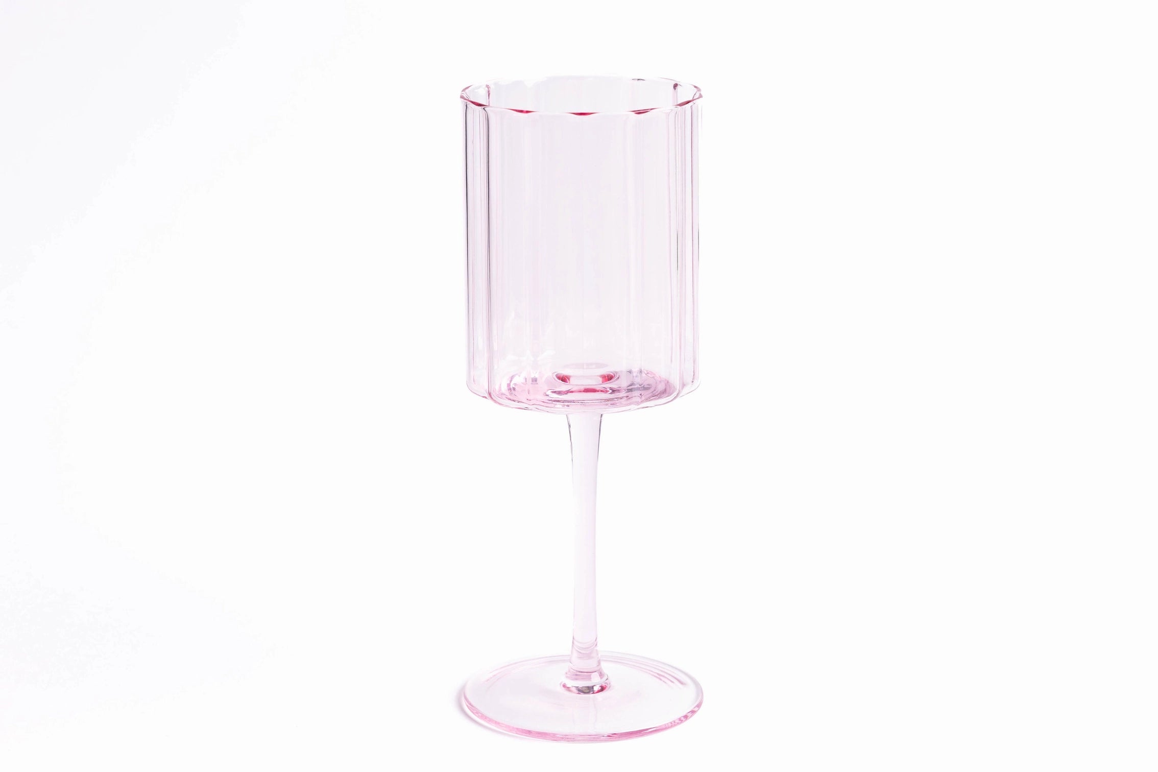 Pink Scallop Edged Wine Glasses