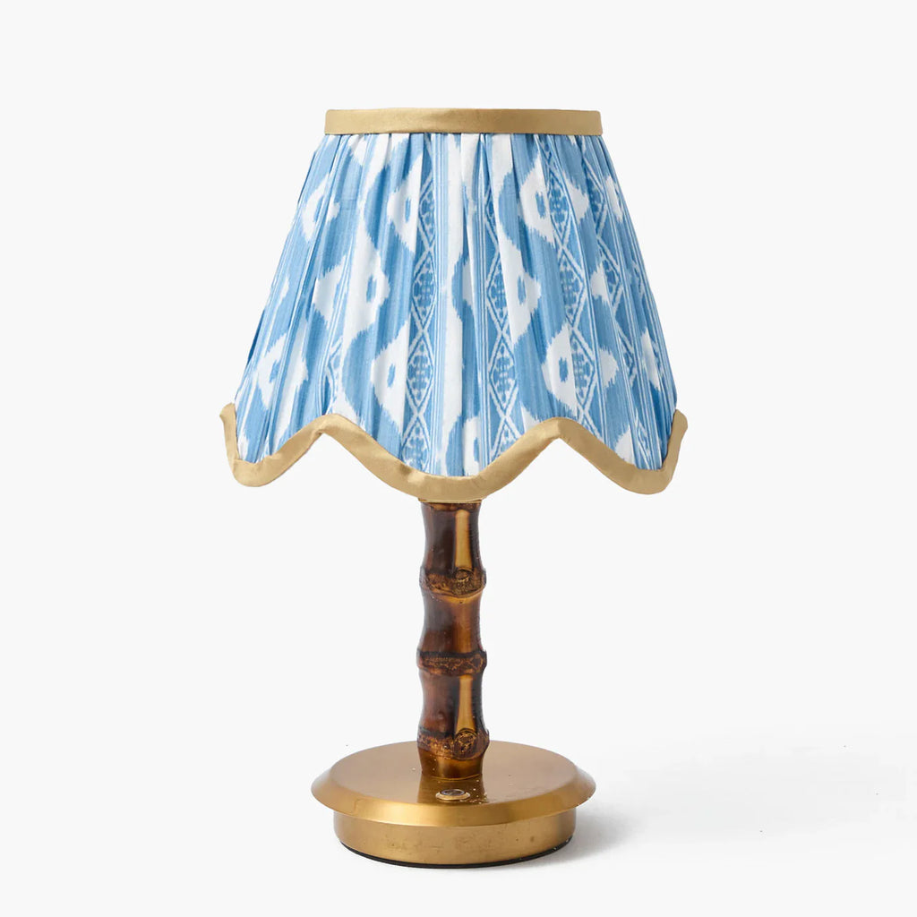 Blue & Putty Deep Scalloped LAMPSHADE