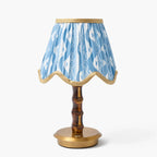 Blue & Putty Deep Scalloped LAMPSHADE