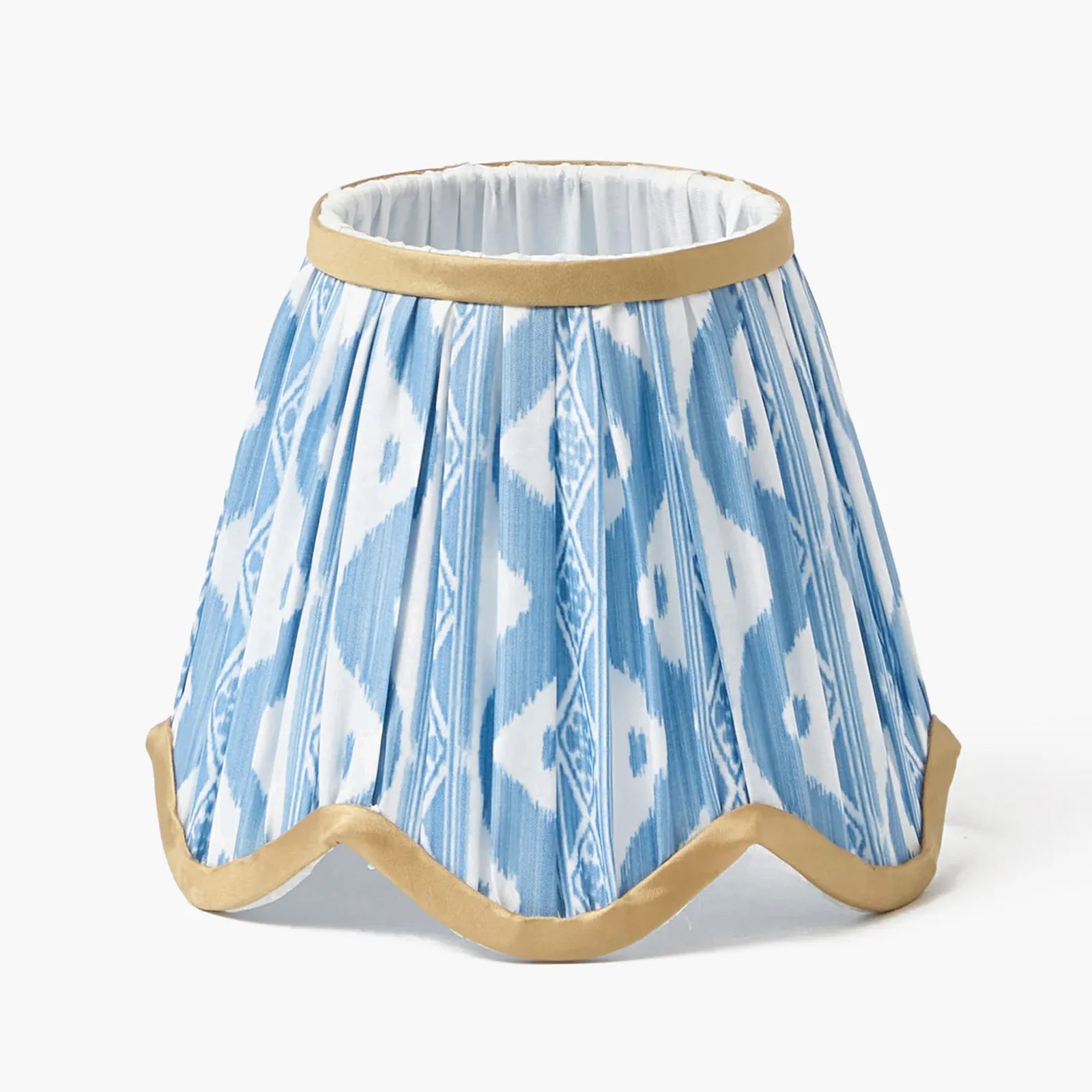 Blue & Putty Deep Scalloped LAMPSHADE